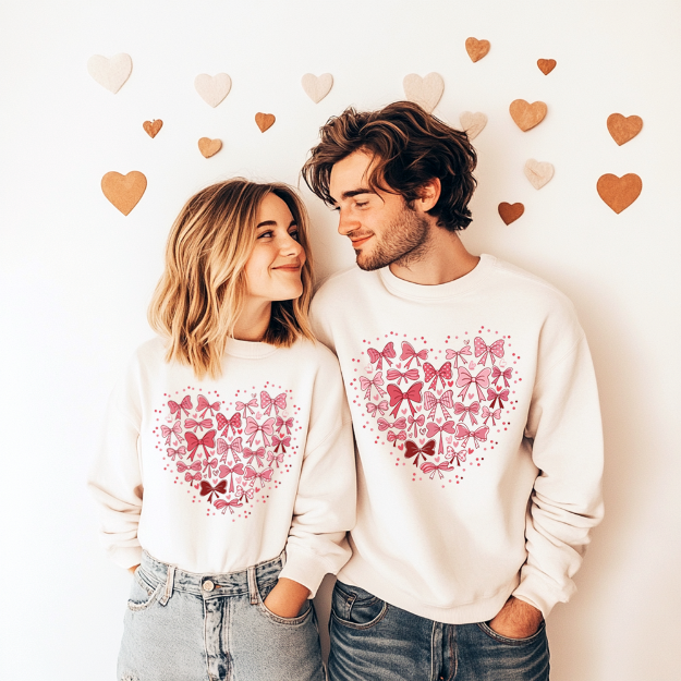 VALENTINE'S DAY HEARTS DESIGN SWEATSHIRTS