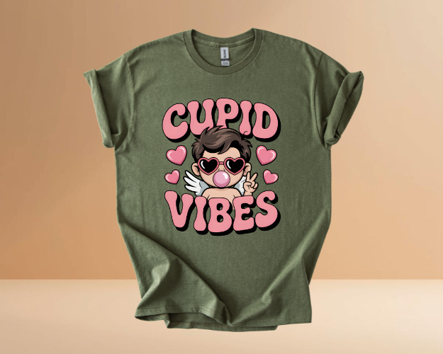VALENTINES CUPID VIBES TSHIRTS