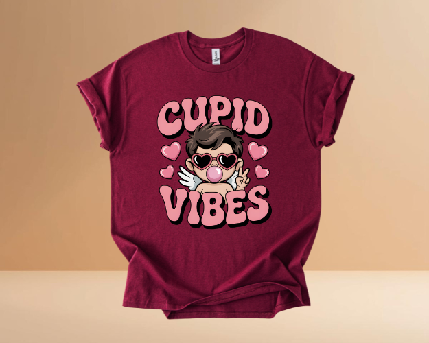 VALENTINES CUPID VIBES TSHIRTS