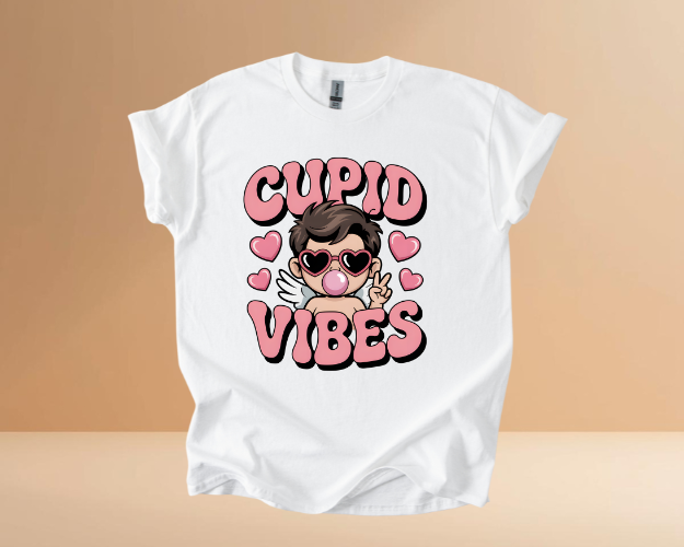 VALENTINES CUPID VIBES TSHIRTS