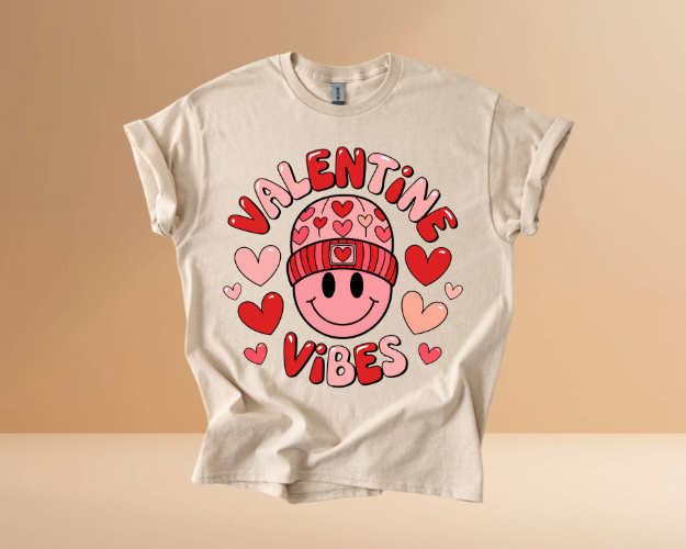 VALENTINES DAY VIBES DESIGN TSHIRTS