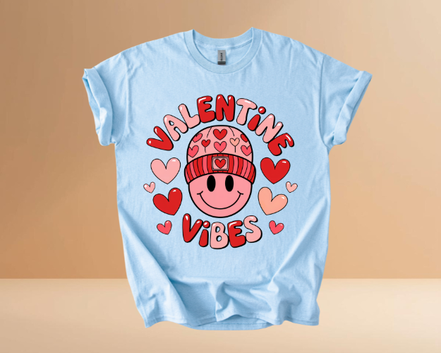 VALENTINES DAY VIBES DESIGN TSHIRTS